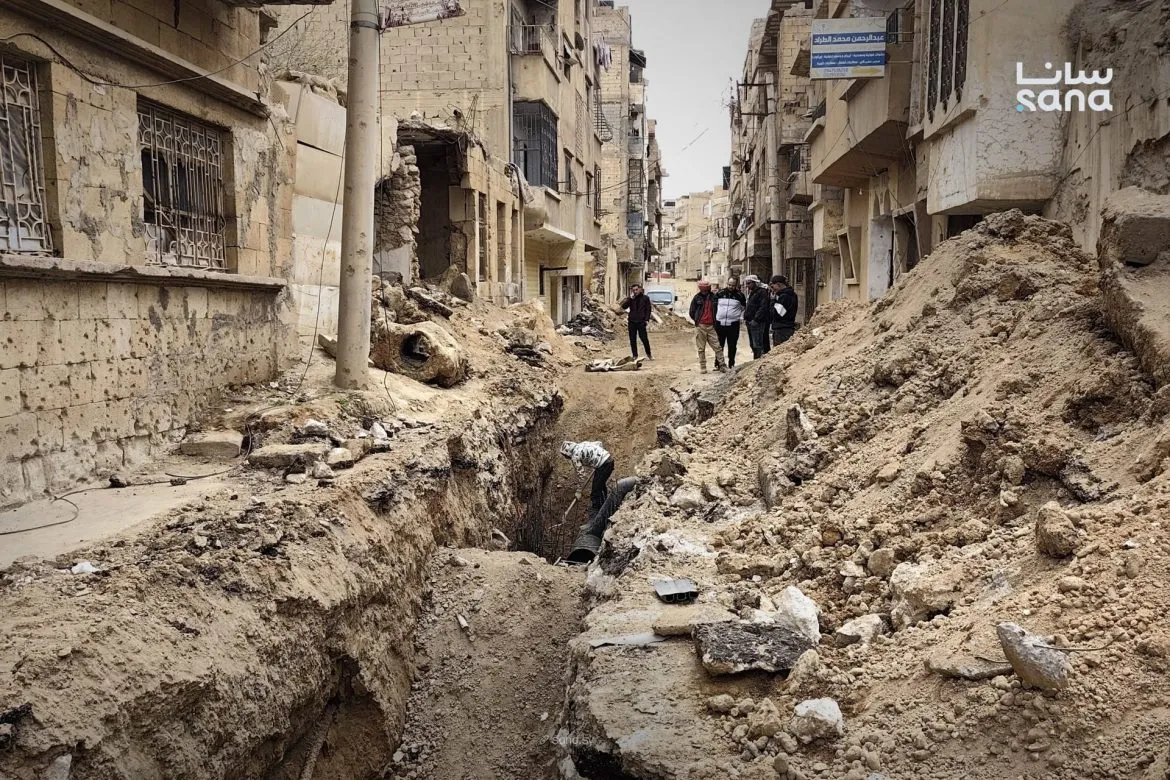 دير الزور: مشروع جديد لتبديل قساطل الصرف الصحي بحي الجبيلة مع أوكسفام