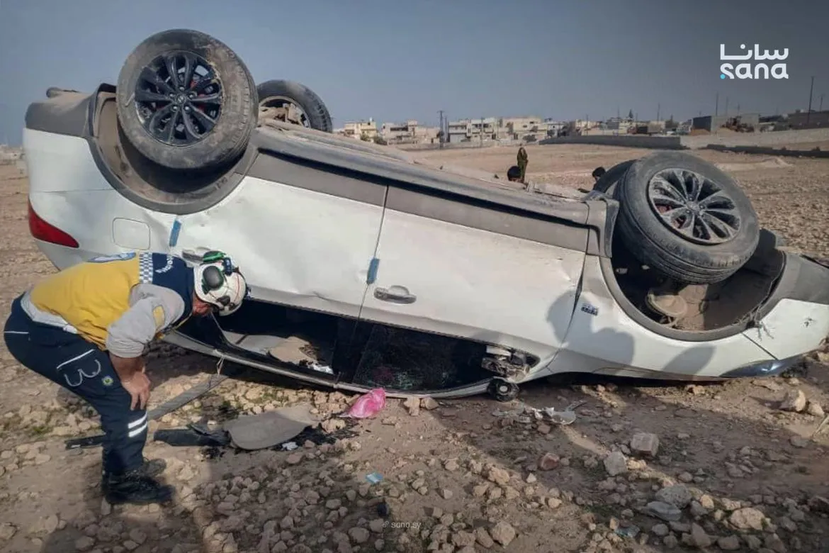 تلاتة توفوا و11 شخص انصابوا بسبب حوادث سير كتيرة صارت بسوريا بآخر يوم