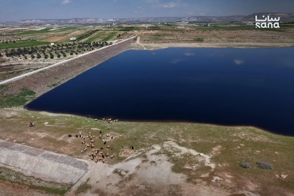 المطر رجّع الحياة لسد الكافات بريف حماة الشرقي بعد سنين جفاف