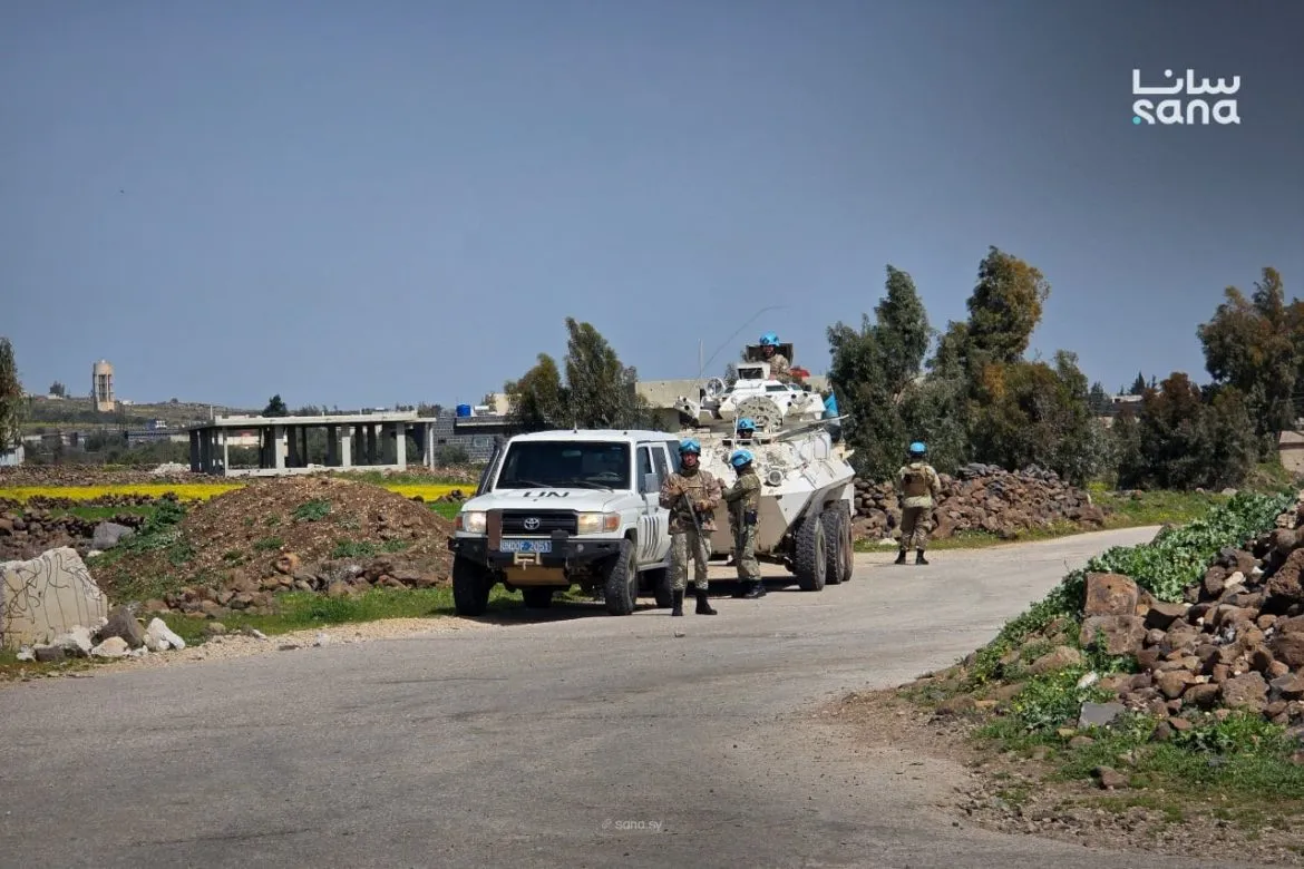 قوات الأندوف بتوقف بمفرق التابلين بالمعلقة بريف القنيطرة