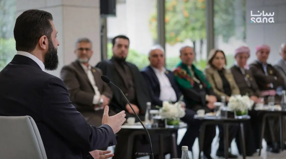 الرئيس أحمد الشرع بيستقبل وفد كردي وبيهني بعيد نوروز والفطر بدمشق