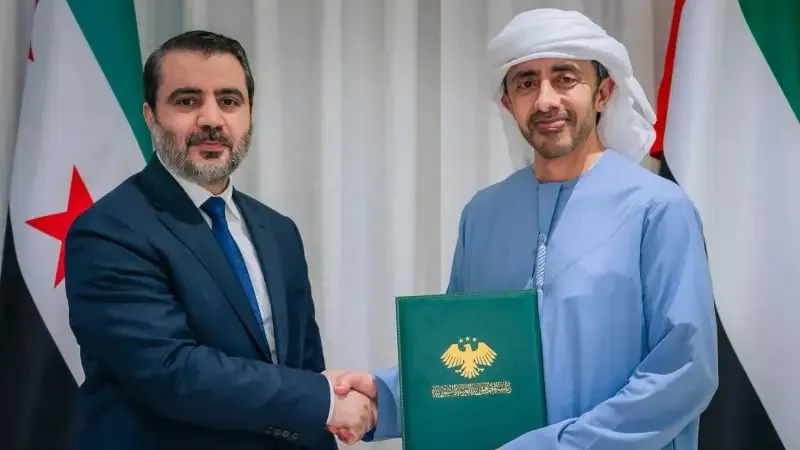 رسالة من الرئيس الشرع بتوصل لمحمد بن زايد عن طريق عبد الله بن زايد