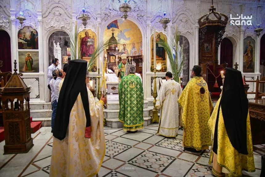 مسيحيين دمشق بيحتفلوا بأحد الشعانين بالصلوات والقداديس
