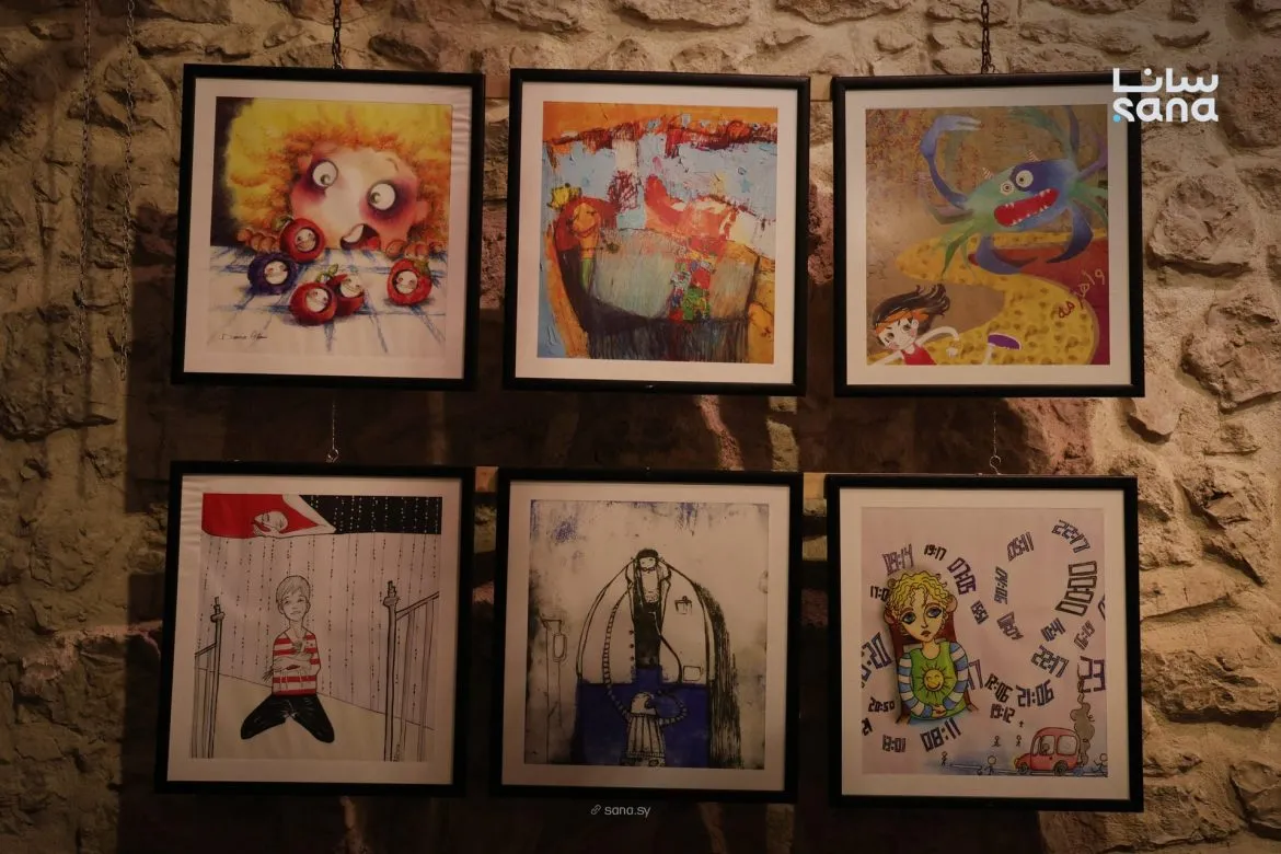 معرض فني بدمشق عم يجمع تبرعات لأطفال السرطان ويرسملن بسمة