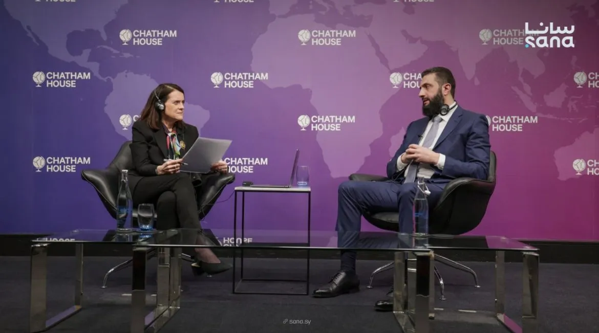 الرئيس أحمد الشرع بيلقي رؤية سوريا الجديدة بـ تشاتام هاوس