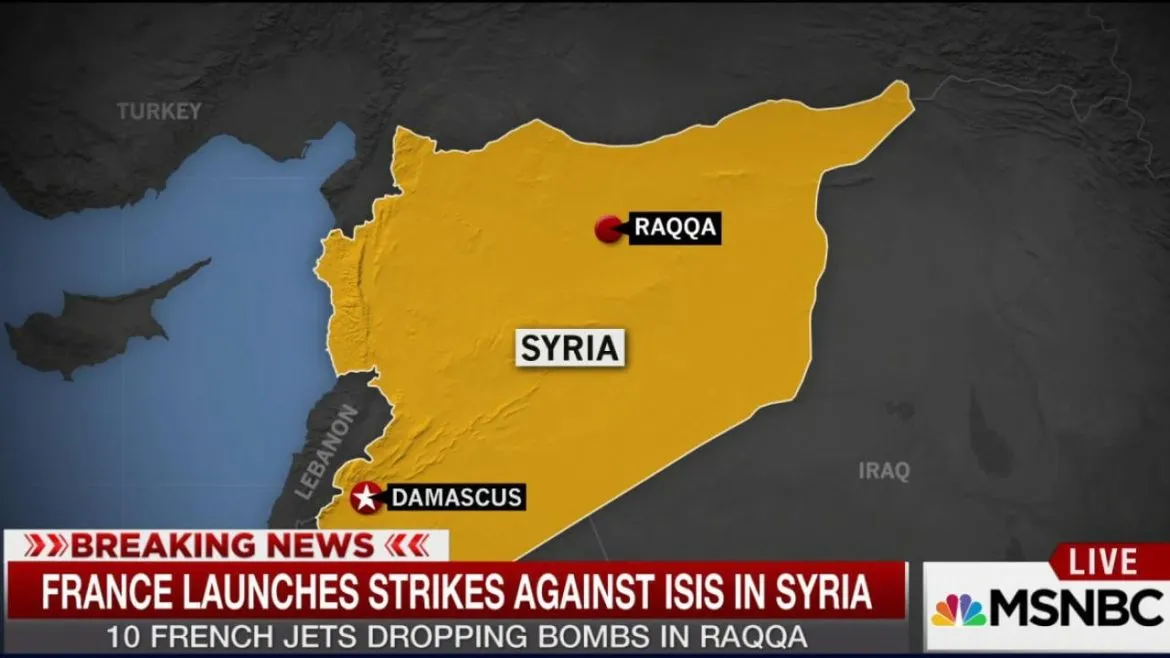 طيران فرنسا عم يقصف الرقة بسوريا